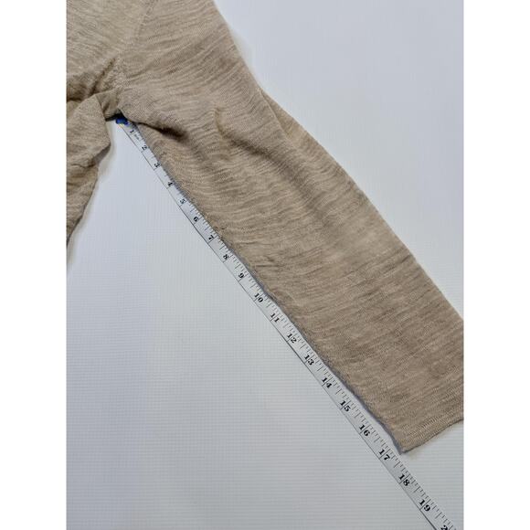 Eileen Fisher Cardigan Sweater Womens 1X Beige Linen Blend Open Front - Picture 6 of 8